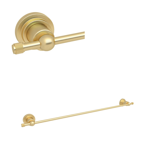 Campo Wall Mount 24 Inch Single Towel Bar - Satin Unlacquered Brass | Model Number: A1486IWSUB - Product Knockout