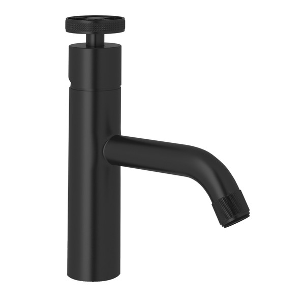 Campo Single Hole Single Industrial Metal Wheel Handle Bathroom Faucet - Matte Black with Industrial Metal Wheel Handle | Model Number: A3702IWMB-2