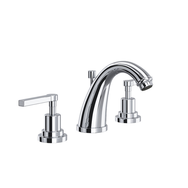 Lombardia C-Spout Widespread Bathroom Faucet - Polished Chrome with Metal Lever Handle | Model Number: A1208LMAPC-2 - Product Knockout