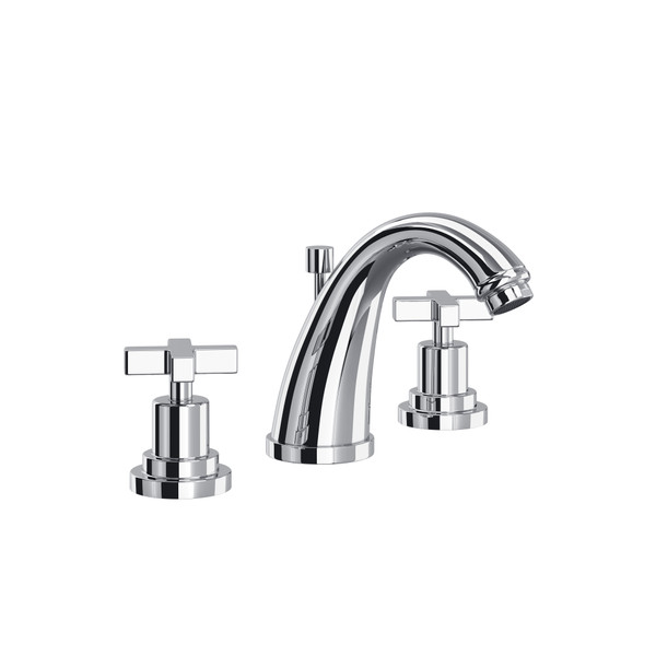 Lombardia C-Spout Widespread Bathroom Faucet - Polished Chrome with Cross Handle | Model Number: A1208XMAPC-2 - Product Knockout