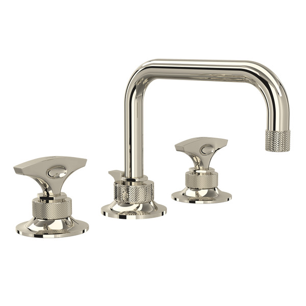 Graceline U-Spout Widespread Bathroom Faucet - Polished Nickel with Metal Dial Handle | Model Number: MB2009DMPN-2 - Product Knockout