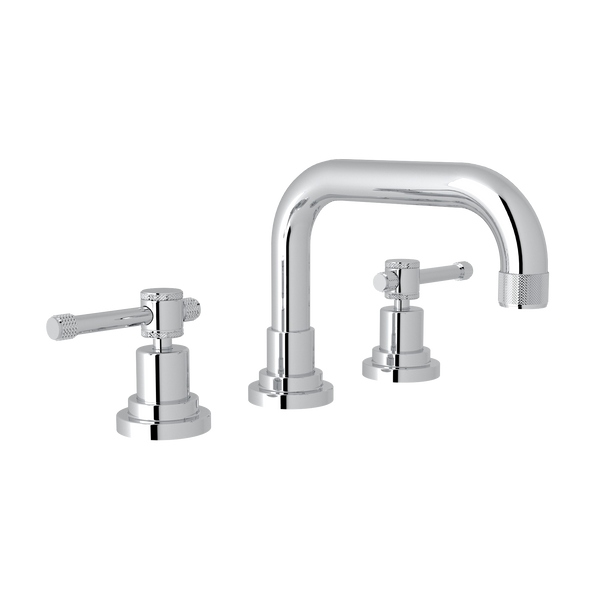 Campo U-Spout Widespread Bathroom Faucet - Polished Chrome with Industrial Metal Lever Handle | Model Number: A3318ILAPC-2 - Product Knockout