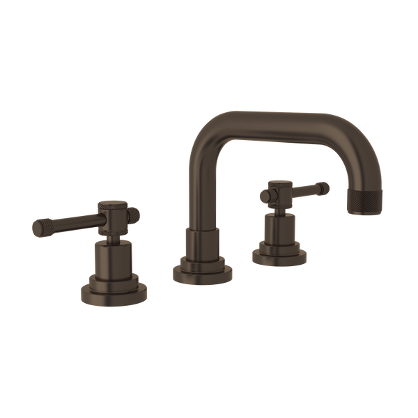 Campo U-Spout Widespread Bathroom Faucet - Tuscan Brass with Industrial Metal Lever Handle | Model Number: A3318ILTCB-2 - Product Knockout