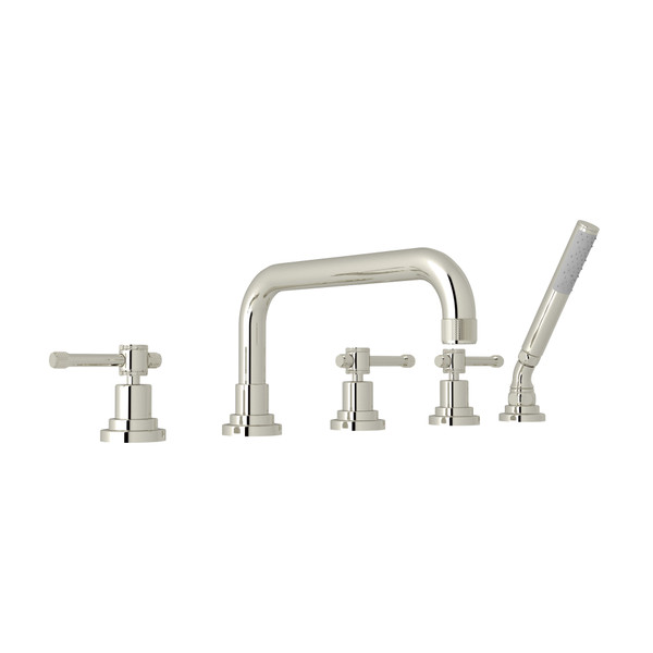 ROHL Campo 5-Hole Deck Mount Tub Filler - Polished Nickel with 