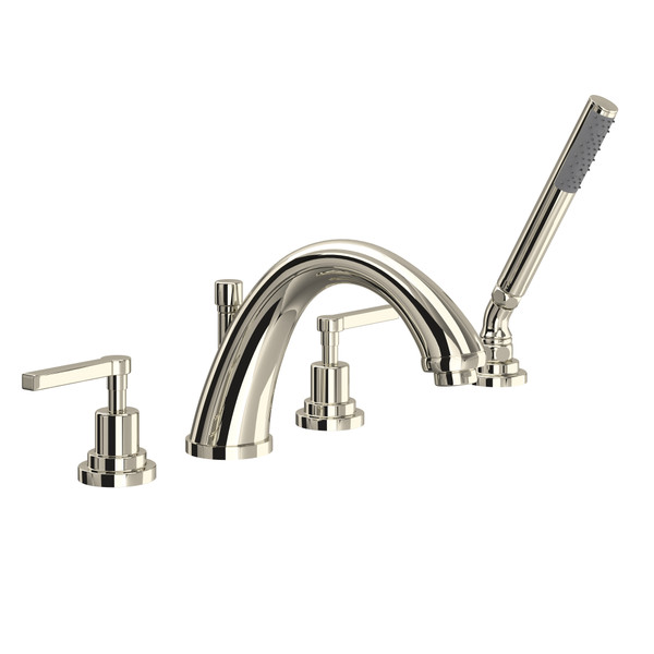 Lombardia® 4-Hole Deck Mount Tub Filler - Polished Nickel | Model Number: A1264LMPN