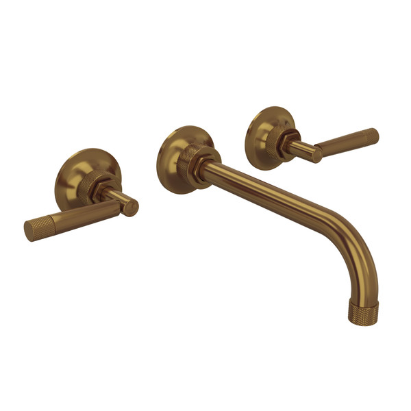 Graceline Wall Mount Tub Filler - French Brass with Metal Lever Handle | Model Number: MB2037LMFBTO - Product Knockout