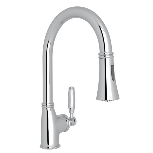 Gotham Pulldown Bar and Food Prep Faucet - Polished Chrome with Metal Lever Handle | Model Number: MB7927LMAPC-2 - Product Knockout