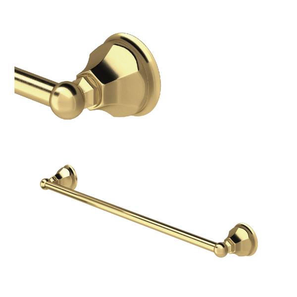 Palladian Wall Mount 24 Inch Single Towel Bar - Satin Unlacquered Brass | Model Number: A6886/24SUB - Product Knockout