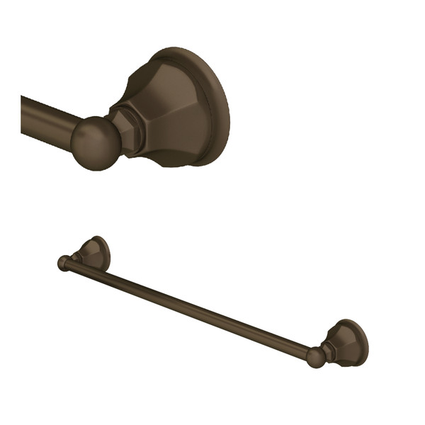 Palladian Wall Mount 24 Inch Single Towel Bar - Tuscan Brass | Model Number: A6886/24TCB - Product Knockout