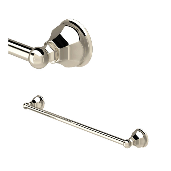 Palladian Wall Mount 24 Inch Single Towel Bar - Polished Nickel | Model Number: A6886/24PN - Product Knockout