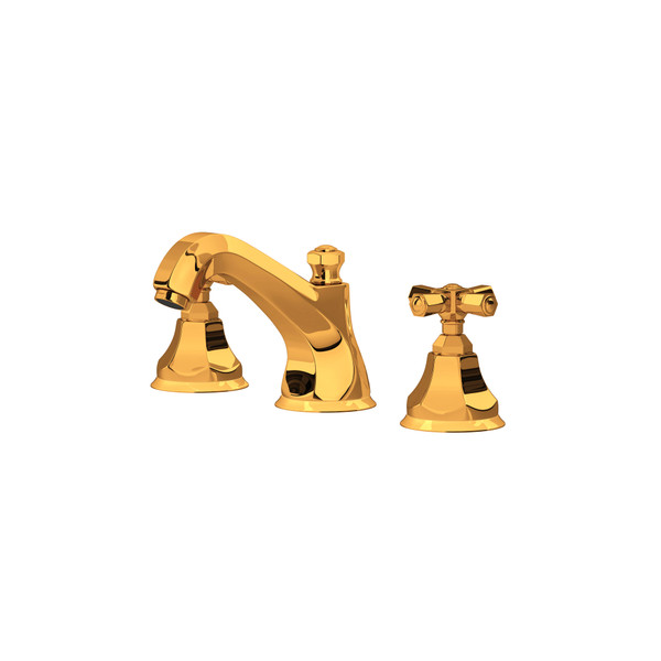 Palladian High Neck Widespread Bathroom Faucet - Italian Brass with Cross Handle | Model Number: A1908XMIB-2 - Product Knockout