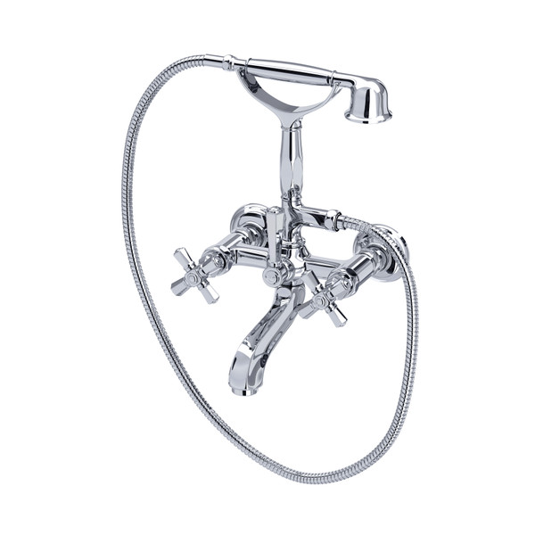 Palladian Exposed Tub Set with Handshower - Polished Chrome with Cross Handle | Model Number: A1901XMAPC - Product Knockout