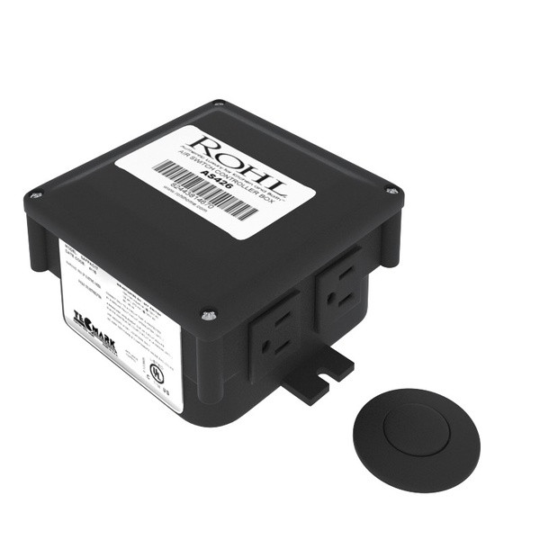 Air Activated Switch Button with Control Box for Waste Disposal - Matte Black | Model Number: AS450MB - Product Knockout