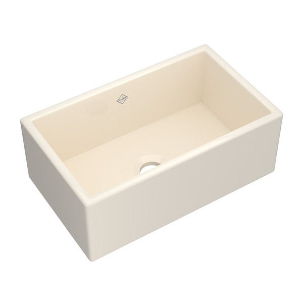 Classic Shaker Single Bowl Farmhouse Apron Front Fireclay Kitchen Sink - Parchment | Model Number: MS3018PCT - Product Knockout