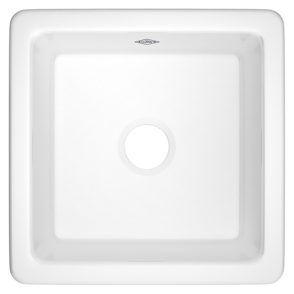 Classic Shaker Single Bowl Square Fireclay Bar and Food Prep Sink - White | Model Number: RC1818WH - Product Knockout