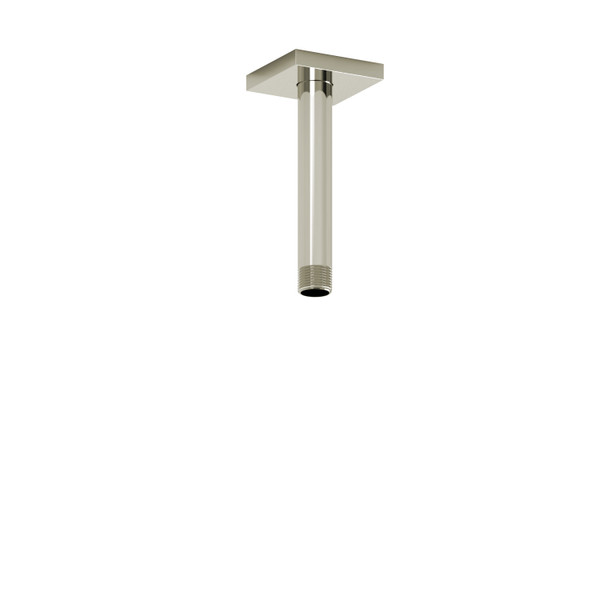 6 Inch Ceiling Mount Shower Arm With Square Escutcheon  - Polished Nickel | Model Number: 518PN - Product Knockout