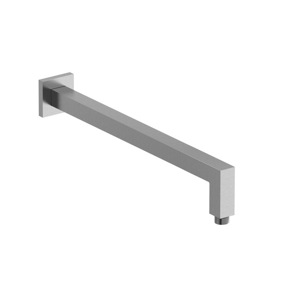 DISCONTINUED 16" Reach Wall Mount Shower Arm With Square Escutcheon - Brushed Chrome | Model Number: 543BC