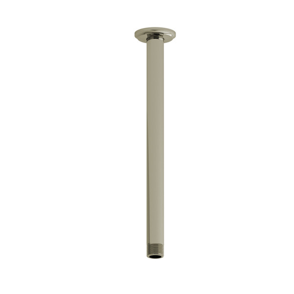 12 Inch Ceiling Mount Shower Arm With Round Escutcheon  - Polished Nickel | Model Number: 557PN - Product Knockout