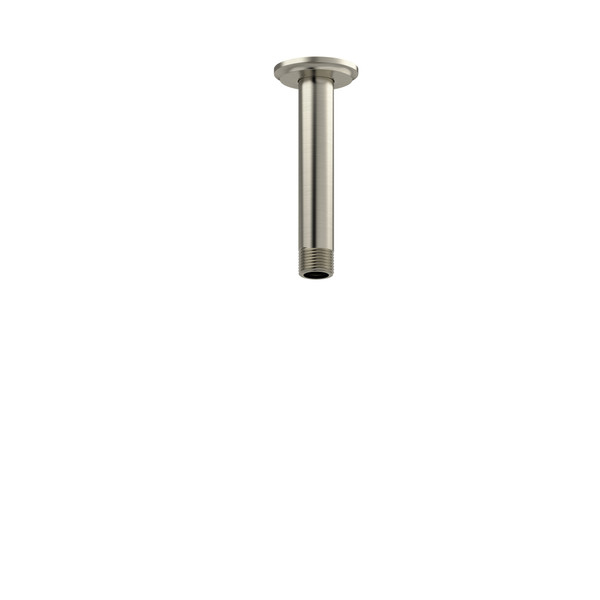 6 Inch Ceiling Mount Shower Arm With Round Escutcheon  - Brushed Nickel | Model Number: 558BN - Product Knockout