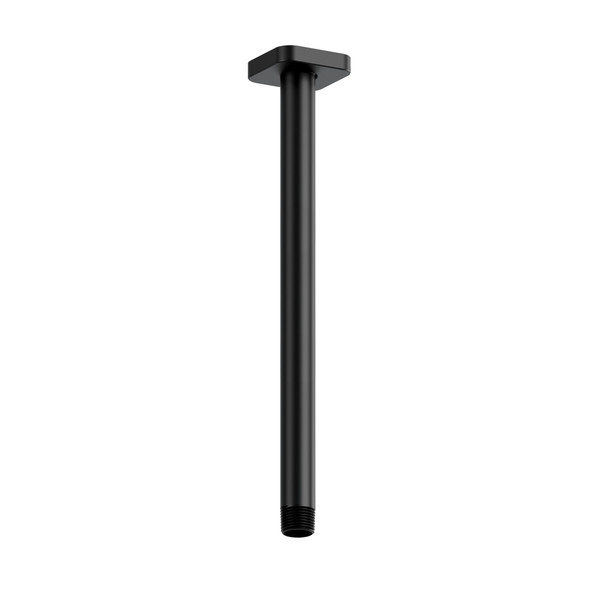 12 Inch Ceiling Mount Shower Arm With Square Escutcheon  - Black | Model Number: 577BK - Product Knockout