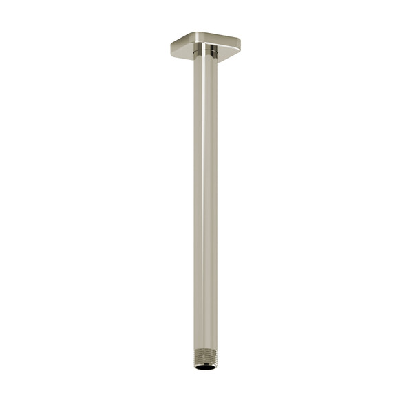 12 Inch Ceiling Mount Shower Arm With Square Escutcheon  - Polished Nickel | Model Number: 577PN - Product Knockout