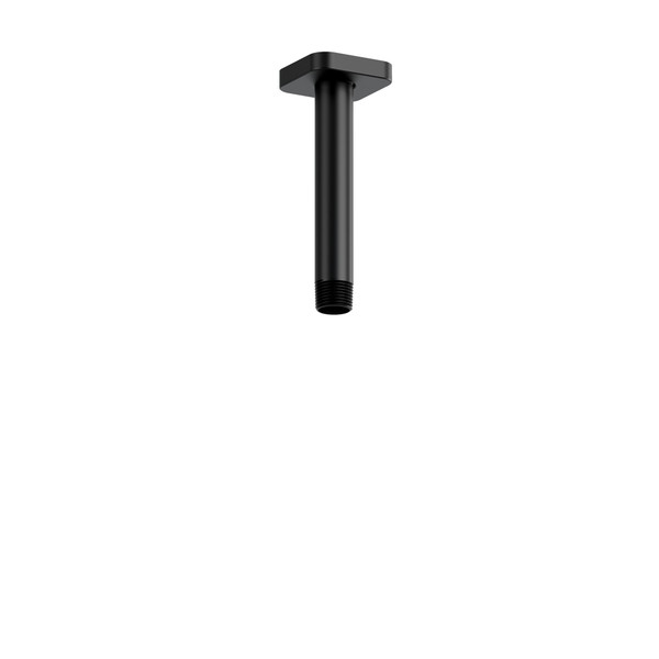 6 Inch Ceiling Mount Shower Arm With Square Escutcheon  - Black | Model Number: 578BK - Product Knockout