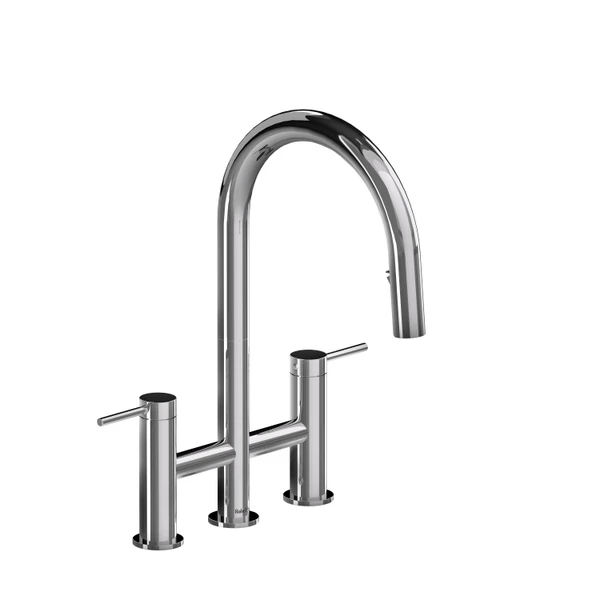 Riobel Azure™ Bridge Pull-Down Kitchen Faucet With C-Spout