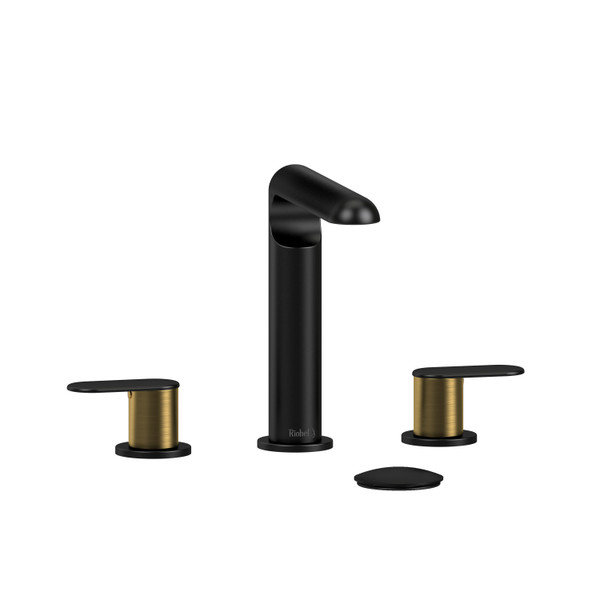 Ciclo Widespread Lavatory Faucet  - Black and Brushed Gold | Model Number: CI08BKBG - Product Knockout