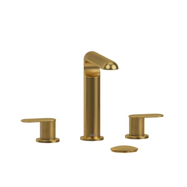 Ciclo Widespread Lavatory Faucet 1.0 GPM - Brushed Gold with Lined Lever Handles | Model Number: CI08LNBG-10 - Product Knockout
