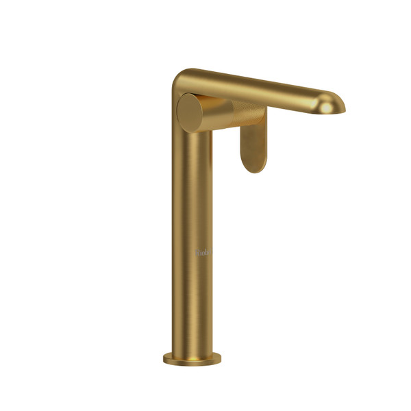 Ciclo Single Handle Tall Lavatory Faucet  - Brushed Gold with Knurled Lever Handles | Model Number: CIL01KNBG - Product Knockout