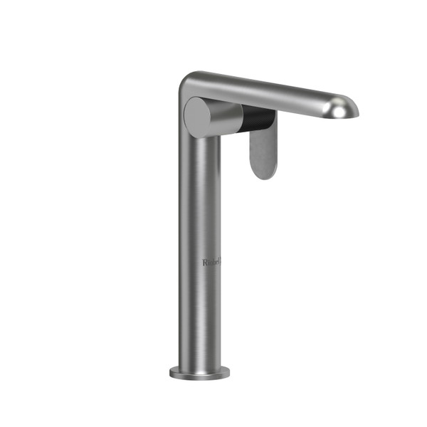 Ciclo Single Handle Tall Lavatory Faucet 1.0 GPM - Brushed Chrome and Black with Knurled Lever Handles | Model Number: CIL01KNBCBK-10 - Product Knockout