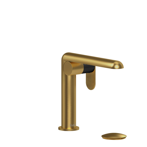 Ciclo Single Handle Lavatory Faucet  - Brushed Gold and Black with Lined Lever Handles | Model Number: CIS01LNBGBK - Product Knockout