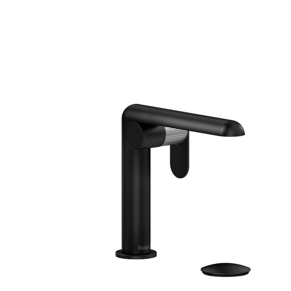 Ciclo Single Handle Lavatory Faucet  - Black and Brushed Chrome with Lined Lever Handles | Model Number: CIS01LNBKBC - Product Knockout