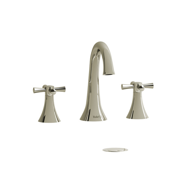 Edge Widespread Lavatory Faucet 1.0 GPM - Polished Nickel with Cross Handles | Model Number: ED08+PN-10 - Product Knockout