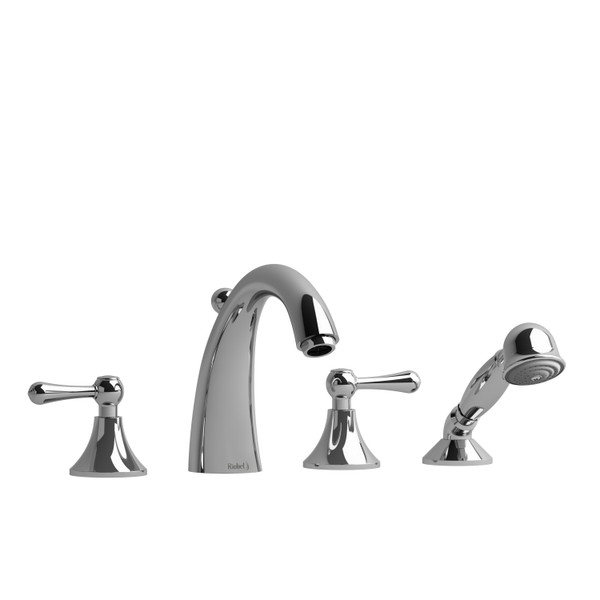 Classic 4-Hole Deck Mount Tub Filler  - Chrome with Lever Handles | Model Number: FI12LC - Product Knockout