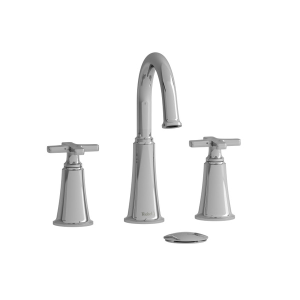 Momenti Widespread Lavatory Faucet with C-Spout 1.0 GPM - Chrome with X-Shaped Handles | Model Number: MMRD08XC-10 - Product Knockout