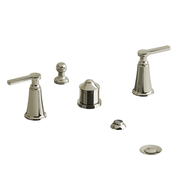 Momenti Two Handle Deck Mount Bidet  - Polished Nickel with J-Shaped Handles | Model Number: MMRD09JPN - Product Knockout