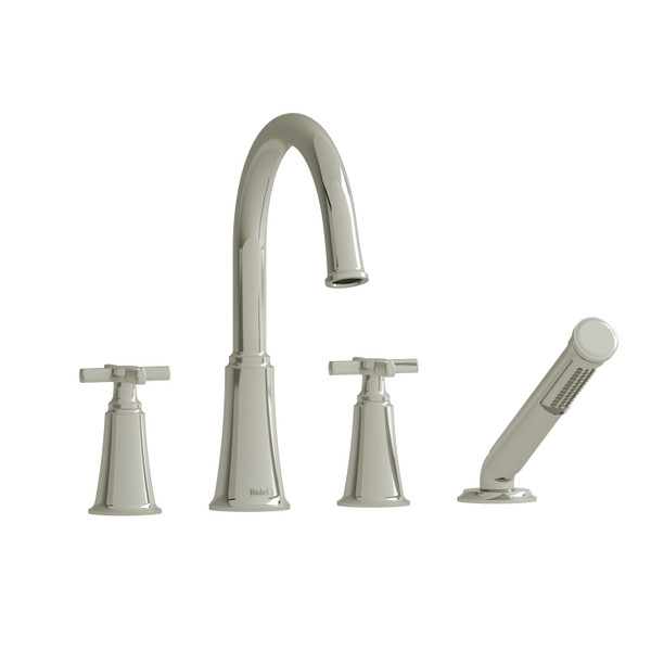 DISCONTINUED Momenti™ 4-Hole Deck Mount Tub Filler With C-Spout - Polished Nickel | Model Number: MMRD12+PN