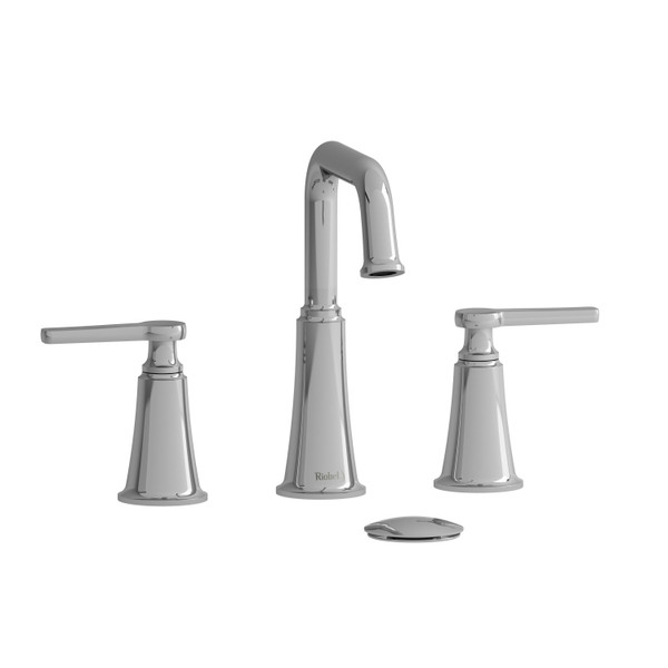 Momenti Widespread Lavatory Faucet with U-Spout  - Chrome with J-Shaped Handles | Model Number: MMSQ08JC - Product Knockout