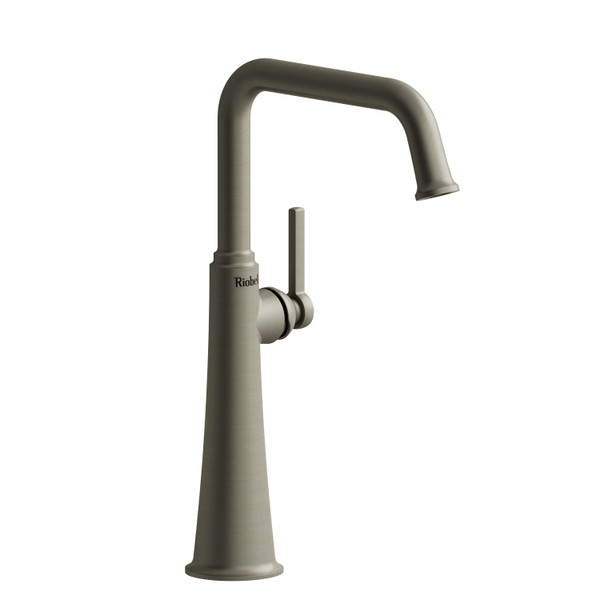 Momenti Single Handle Tall Lavatory Faucet with U-Spout  - Brushed Nickel with Lever Handles | Model Number: MMSQL01LBN - Product Knockout