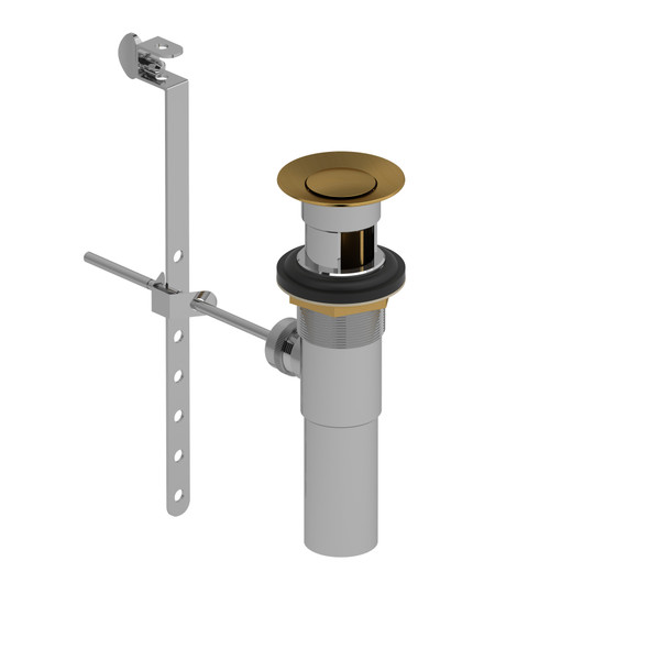 Lavatory Pop-Up Drain With Overflow - Brushed Gold | Model Number: P170BG