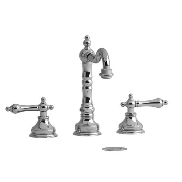 Retro Widespread Lavatory Faucet  - Chrome with Lever Handles | Model Number: RT08LC - Product Knockout