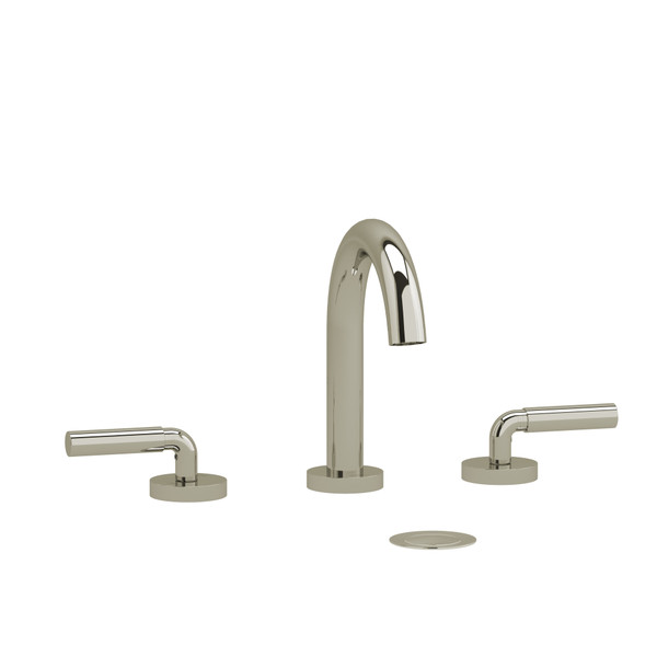 Riu Widespread Lavatory Faucet with C-Spout  - Polished Nickel with Lever Handles | Model Number: RU08LPN - Product Knockout