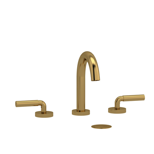 Riu Widespread Lavatory Faucet with C-Spout 1.0 GPM - Brushed Gold with Lever Handles | Model Number: RU08LBG-10 - Product Knockout