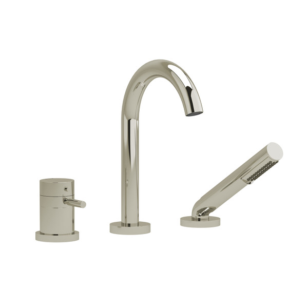 Riu 3-Hole Deck Mount Tub Filler  - Polished Nickel with Lever Handles | Model Number: RU19PN - Product Knockout