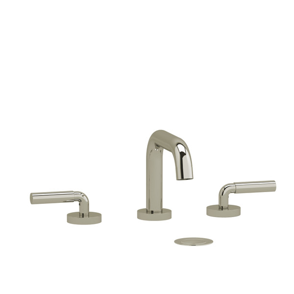 Riu Widespread Lavatory Faucet with U-Spout 1.0 GPM - Polished Nickel with Lever Handles | Model Number: RUSQ08LPN-10 - Product Knockout