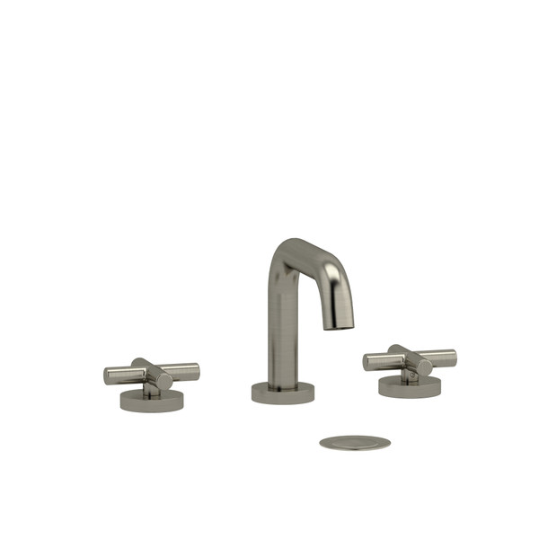 Riu Widespread Lavatory Faucet with U-Spout 1.0 GPM - Brushed Nickel with Cross Handles | Model Number: RUSQ08+BN-10 - Product Knockout