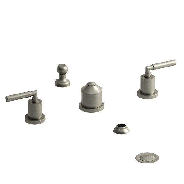 Sylla Two Handle Deck Mount Bidet  - Brushed Nickel with Lever Handles | Model Number: SY09LBN - Product Knockout