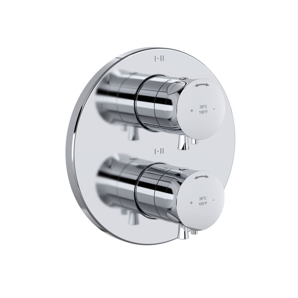 Edge 3/4 Inch Thermostatic and Pressure Balance Trim with up to 6 Functions  - Chrome with Lever Handles | Model Number: TEDTM46C - Product Knockout