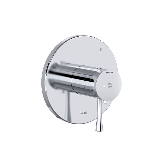 Edge 1/2 Inch Thermostatic and Pressure Balance Trim with up to 5 Functions  - Chrome with Lever Handles | Model Number: TEDTM47C - Product Knockout